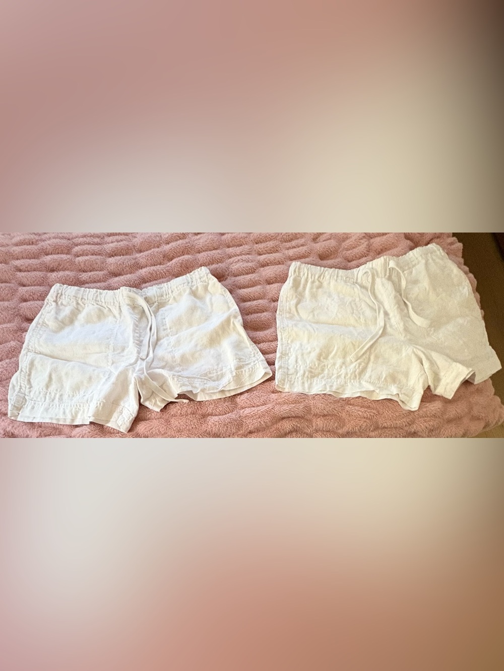 Bundle Vince Women’s White Elastic Waist Linen Shorts